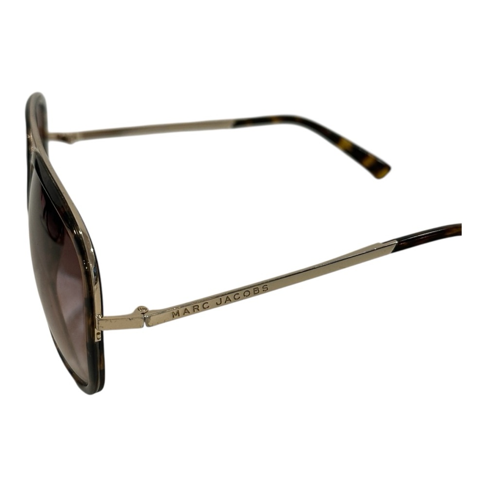 Marc Jacobs Aviator Sunglasses~Tortoise Acetate~Gold Double Bar~Gradient Lenses - Picture 3 of 4